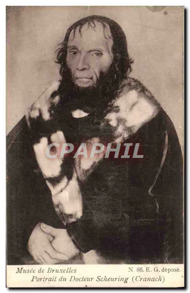 Retrato do Dr. Scheuring — Cranach — Museu de Bruxelas, N. 86. E. G. depositado - Frente
