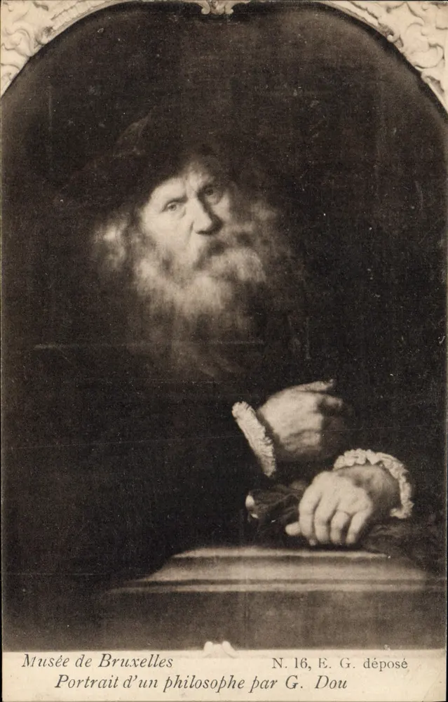 Retrato de um filósofo — por G. Dou — Museu de Bruxelas, N. 16, E. G. depositado - Frente
