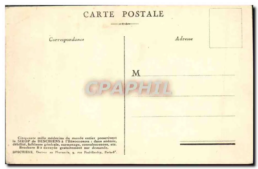 PARIS — O Sagrado Coração — Oferecido por Hémaglobine Deschiens - Verso