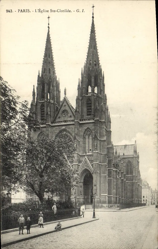 Paris - A Igreja de Santa Clotilde - G. I. - n° 943 - Frente