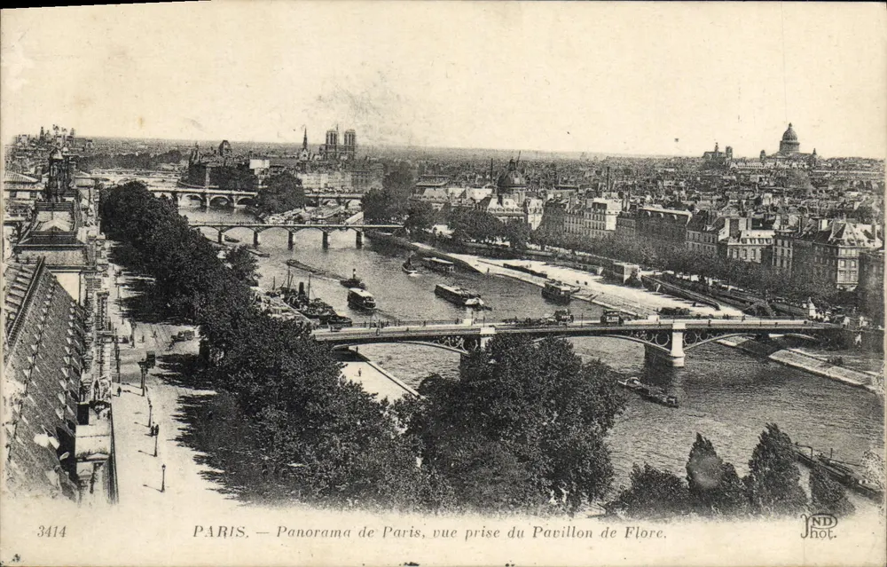 PARIS — Panorama von Paris, Aufnahme vom Pavillon de Flore — ND Phot. - Vorderseite