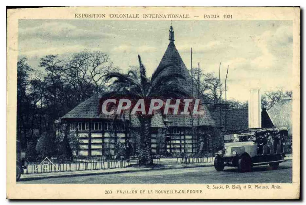 Pavillon der Neuen Kaledonien — Internationale Kolonialausstellung — Paris 1931 — G. Saacré, P. Bailly und P. Montenot, Archs. - Vorderseite