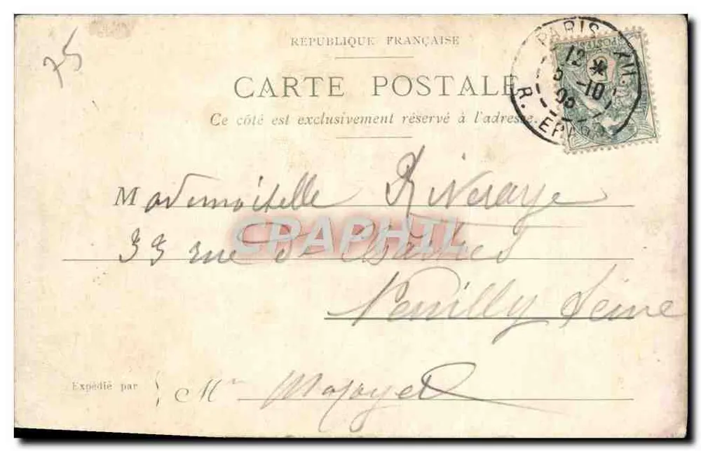 Paris — Le Moulin-Rotary — scène nocturne avec éditeur 'Georges Laroche' et n° de série 1,28 - Rückseite