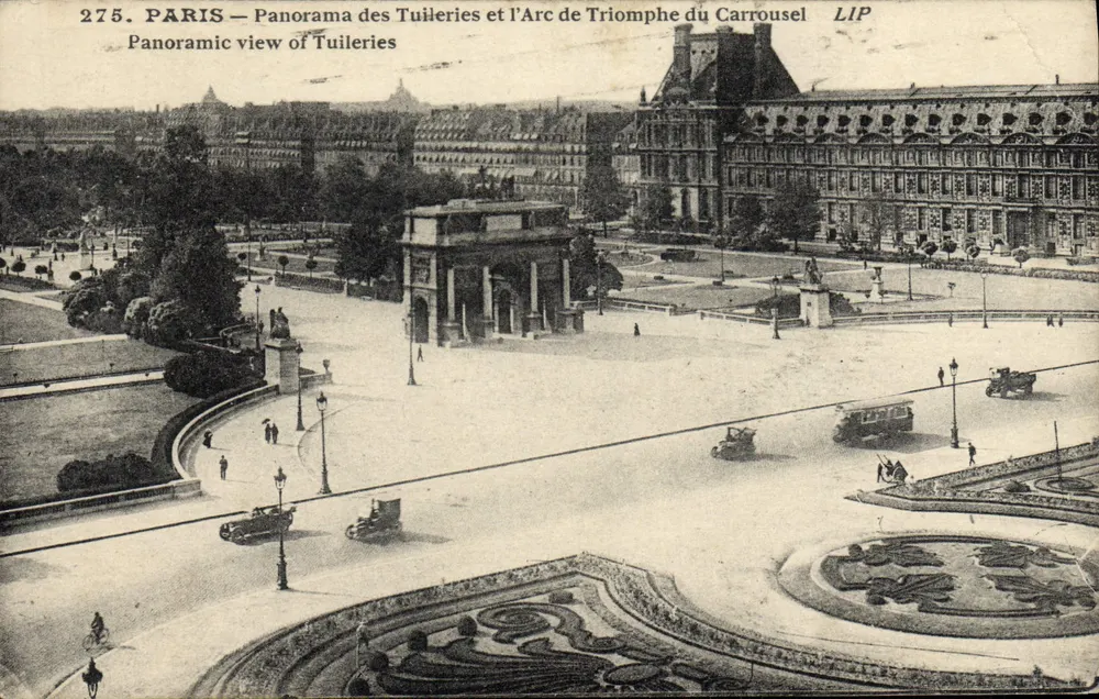 PARIS — Panorama der Tuileries und des Arc de Triomphe du Carrousel — LIP - Vorderseite