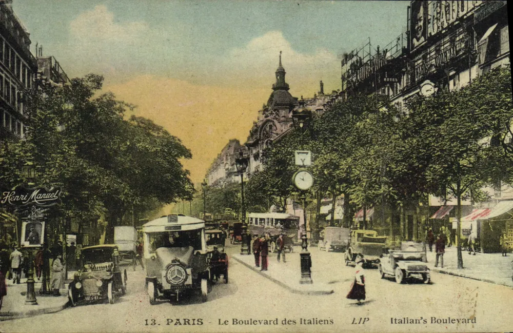 Paris - O Boulevard dos Italianos — Henri Manuel, editor n°13 - Frente