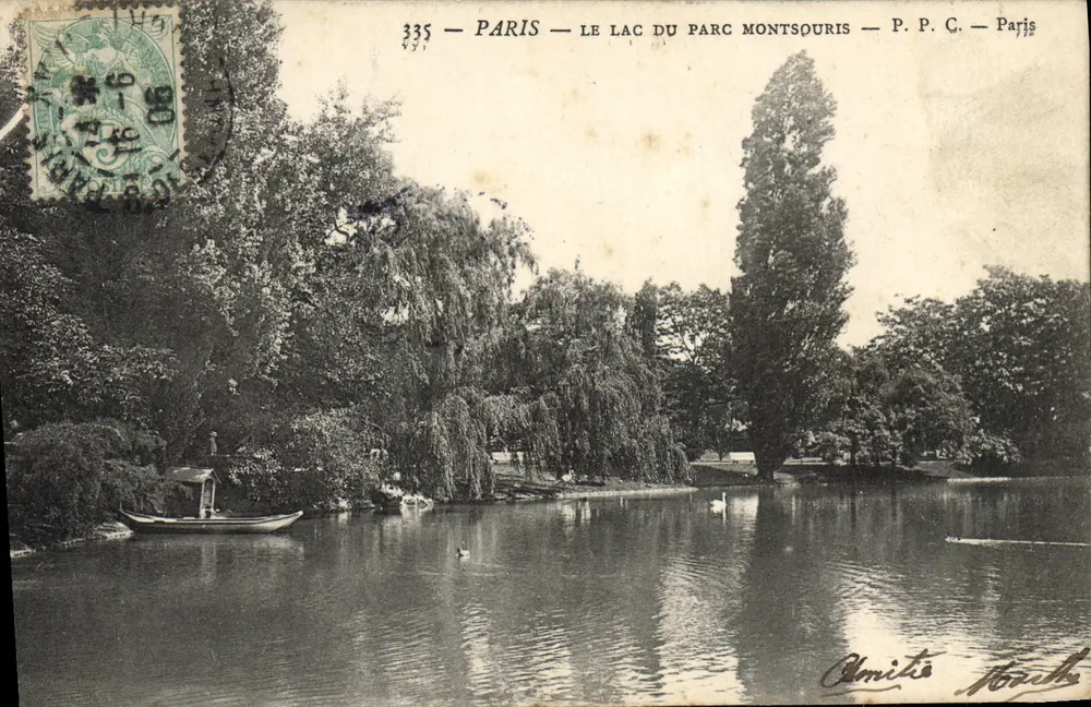Paris — O lago do parque Montsouris — P.P.C. Paris - Frente