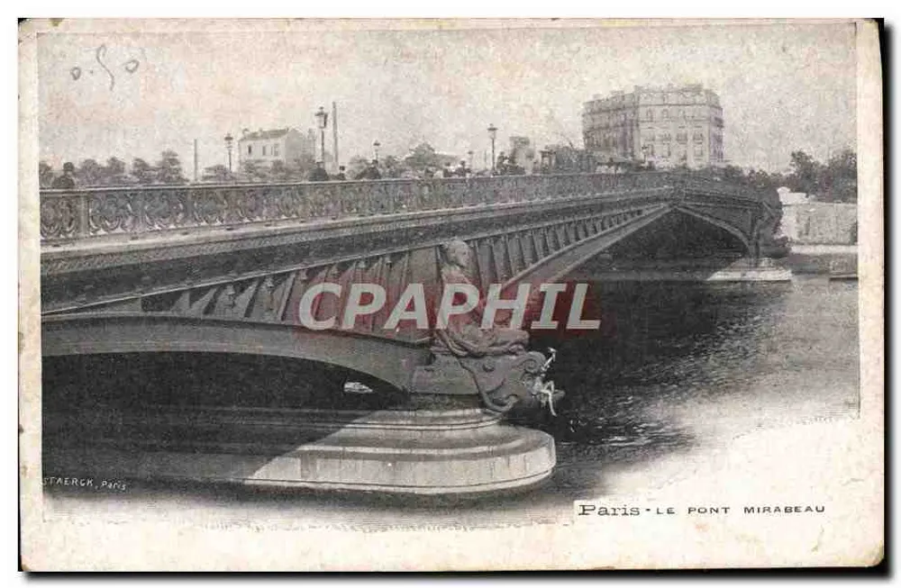 Paryż — Most Mirabeau — wydawca Staerck, Paryż - Awers