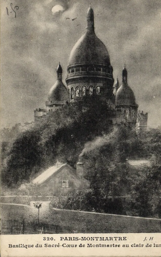 Basilika des Heiligen Herzens von Montmartre — bei Mondlicht — J.H. n°320 - Vorderseite