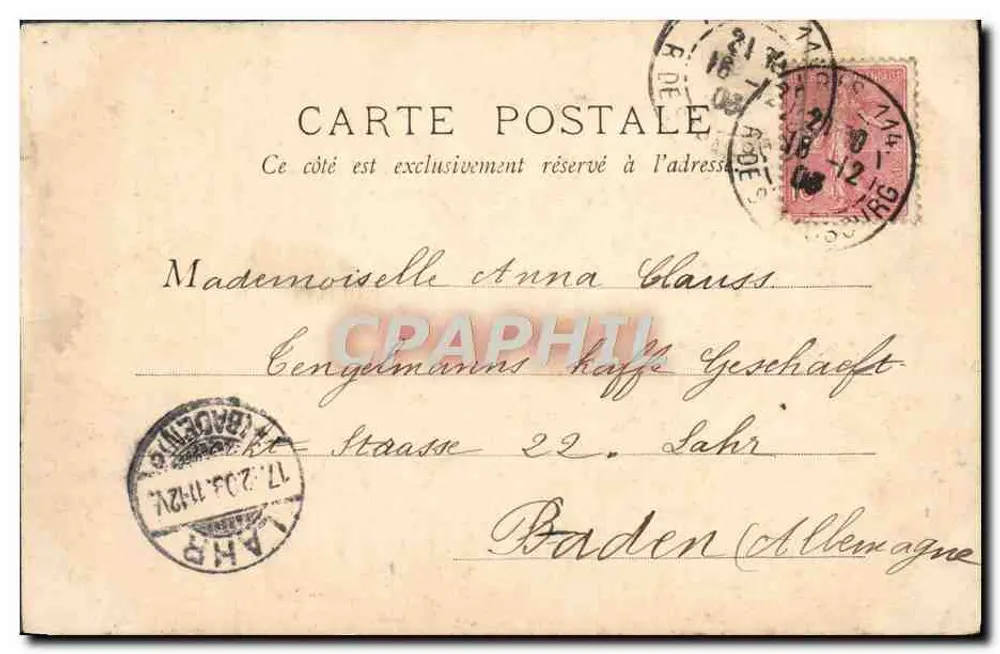 Paris — Panteão — B.F., Paris, n°1 - Verso