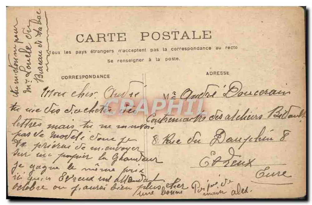 Paris - Praça da Bastilha — Coluna da Bastilha — editor B. Inguet - Verso