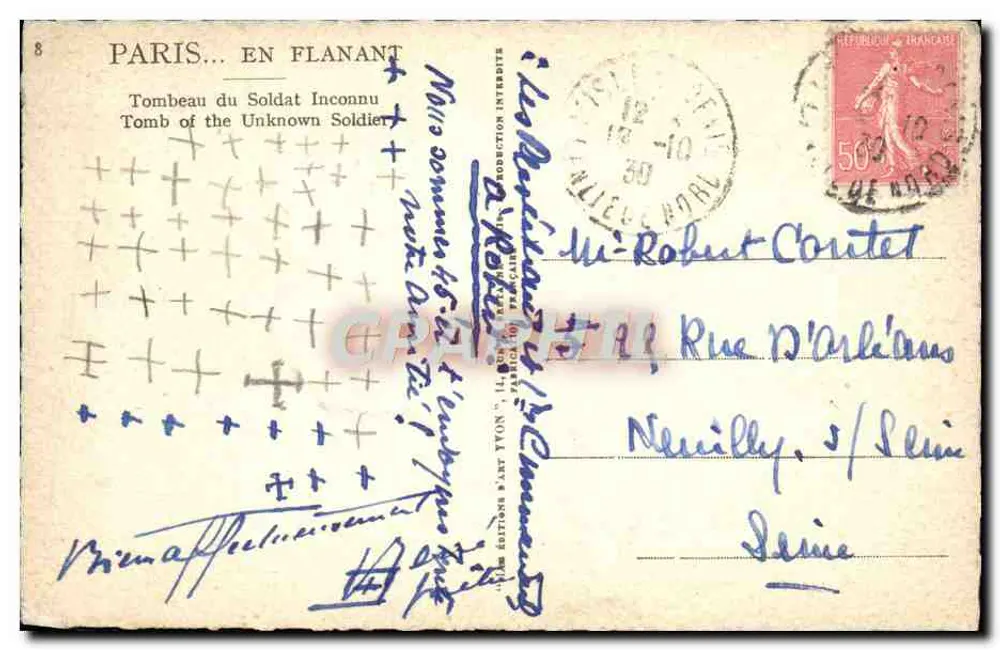 Grab des Unbekannten Soldaten — Paris — Éditions S.A. Lyon - Rückseite