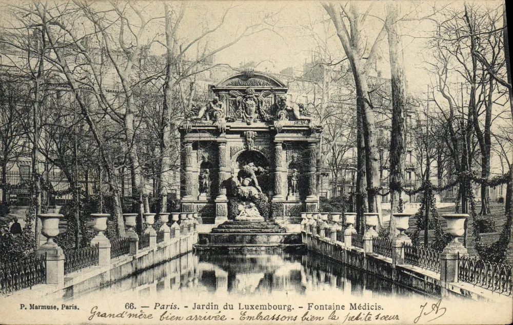 Luxemburg-Garten — Fontäne Medicis — P. Marmuse, Paris, n°66 - Vorderseite
