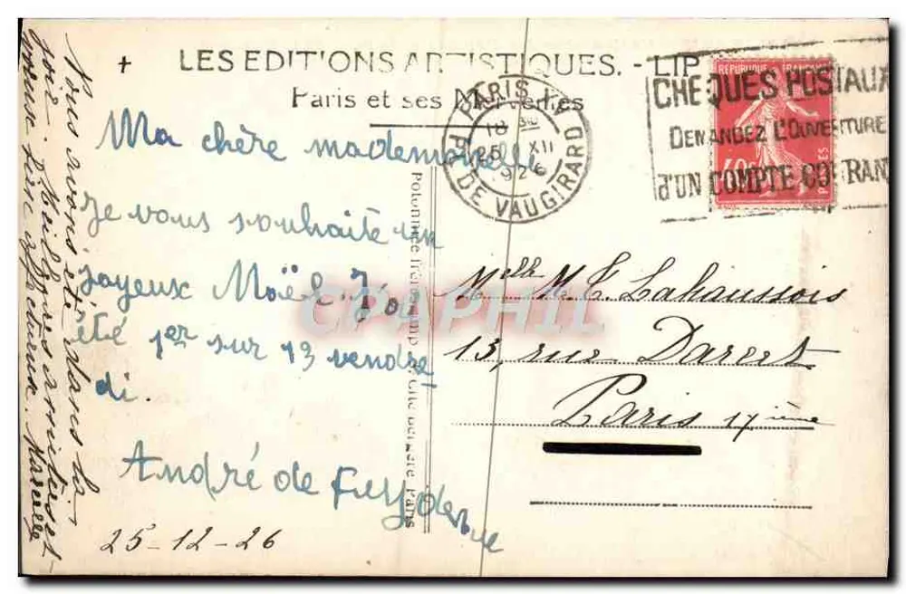 PARIS — Die Kammer der Abgeordneten und der Brücke der Konkordanz — LIP - Rückseite