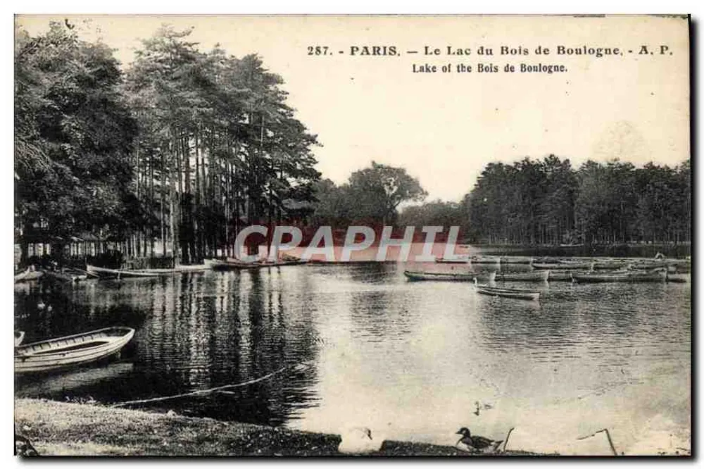Paris — Der See im Bois de Boulogne — A.P. n°287 - Vorderseite