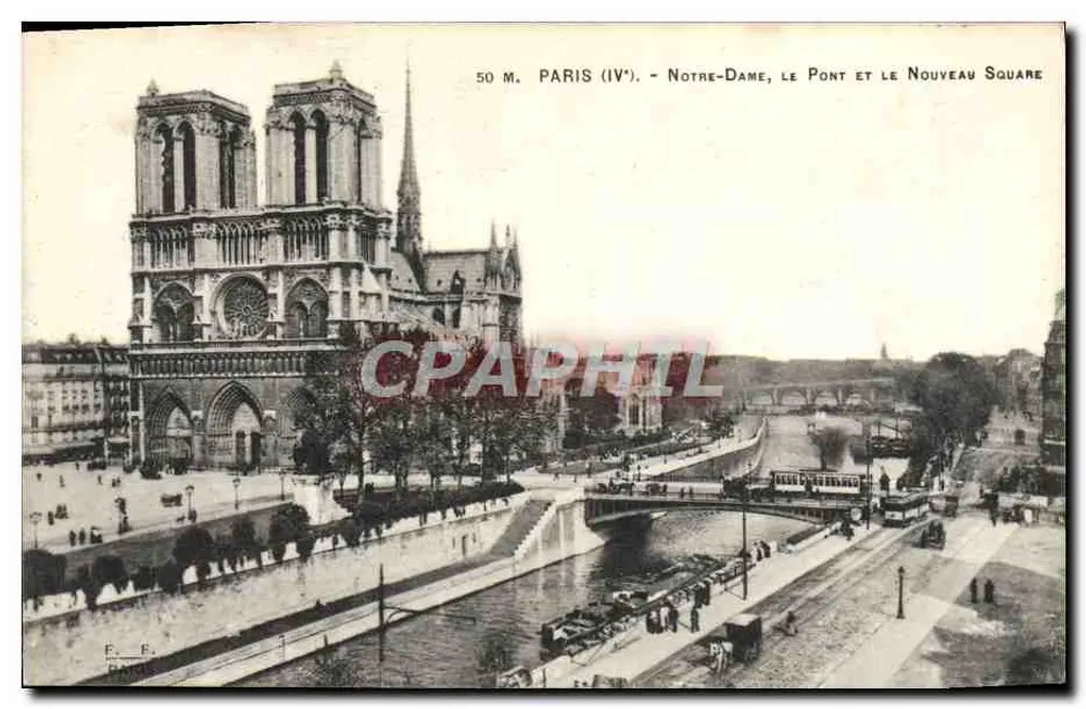 Notre-Dame, der Brücke und der Neue Platz — Paris (IVe) — E. F. Paris - Vorderseite