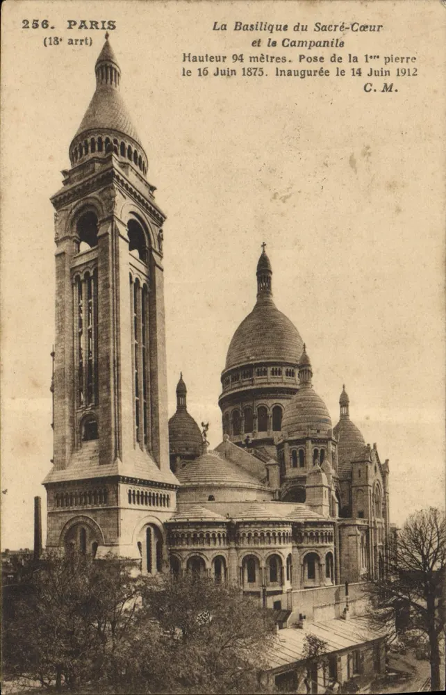Die Basilika des Heiligen Herzens und der Glockenturm — Paris (13. Arrondissement) — C.M. n°256 - Vorderseite