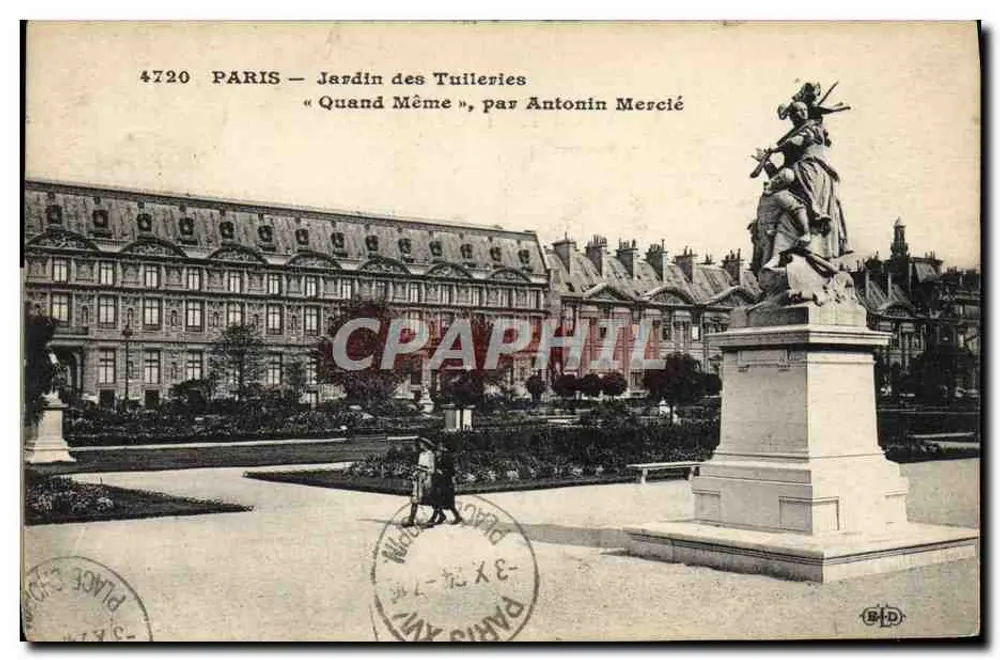 Paris — Jardin des Tuileries — « Quand Même », von Antonin Mercié - Vorderseite