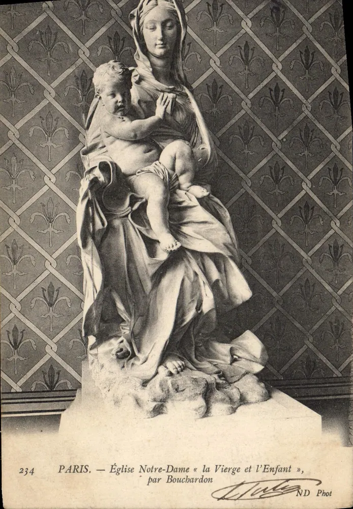 Paris — Kirche Notre-Dame « Die Jungfrau und das Kind », von Bouchardon - Vorderseite