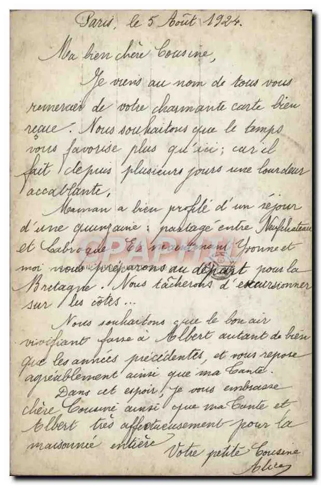 Paris — A Igreja de Nossa Senhora de Paris — Bilhete postal antigo n°14 - Verso