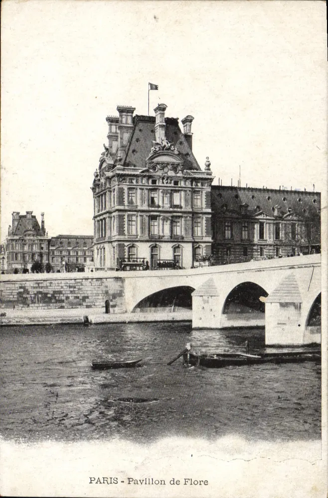 PARIS - Pavilhão de Flore — vista do ponte e do rio — editor não identificado - Frente