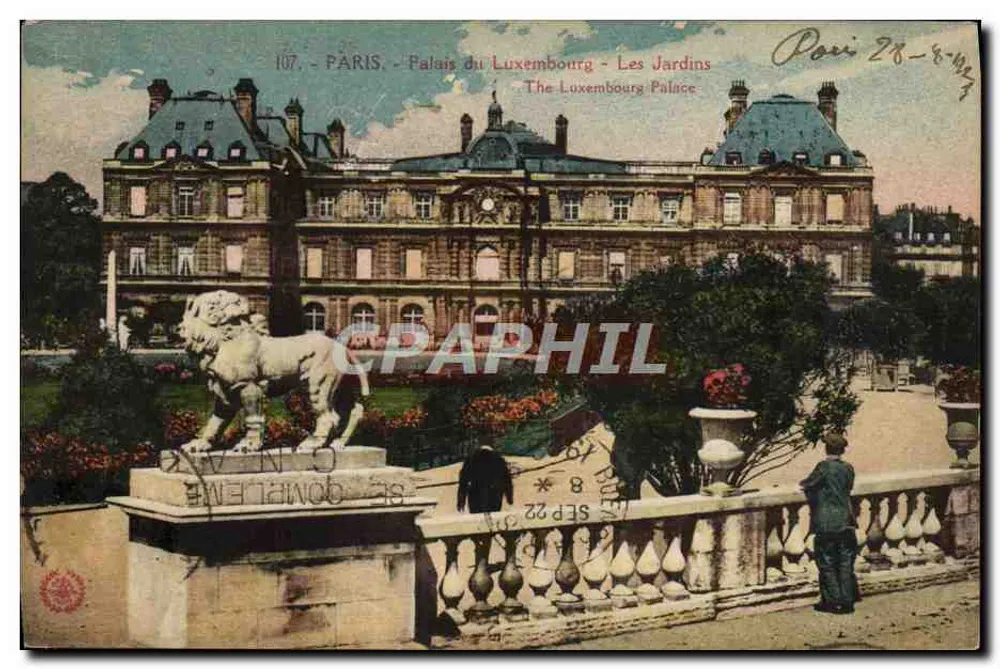 Paris - Palast des Luxembourg - Die Gärten — Imp. phot. 'L'Abélia' Paris, n°107 - Vorderseite