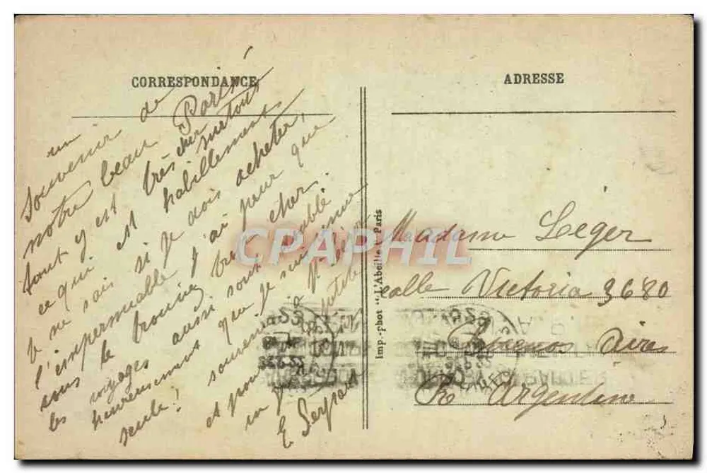 Paris - Palast des Luxembourg - Die Gärten — Imp. phot. 'L'Abélia' Paris, n°107 - Rückseite