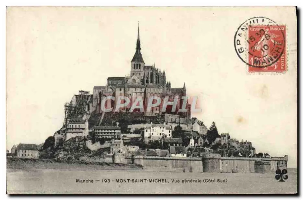 Monte-Santo-Michel — Vista geral (Lado Sul) — Manche — 193 — editor não identificado - Frente