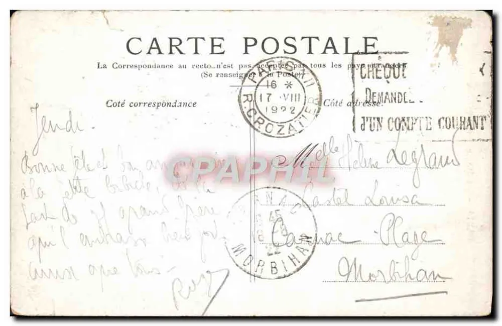 Paris — O Dôme dos Invalides — Editor não identificado, número de série não visível - Verso