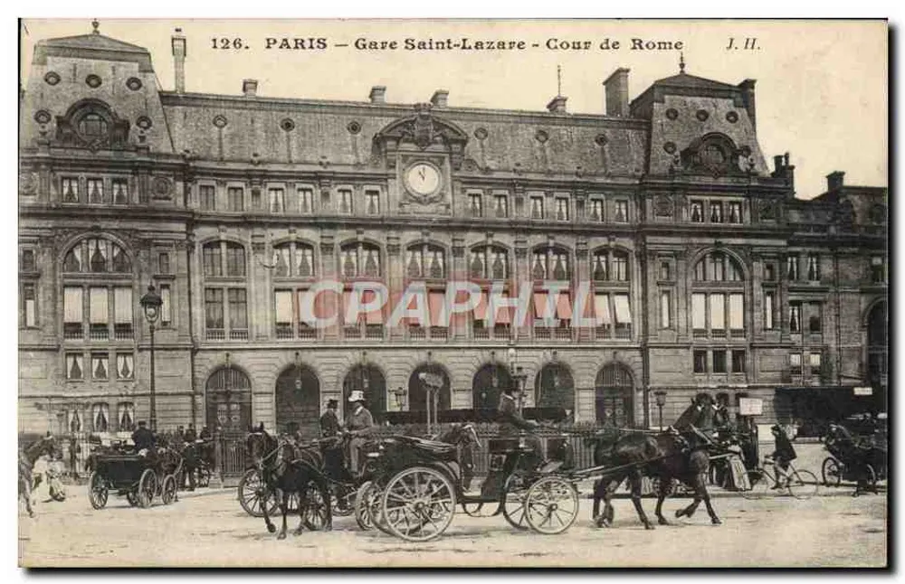 Paris - Bahnhof Saint-Lazare - Cour de Rome — J. H. — n° 126 - Vorderseite