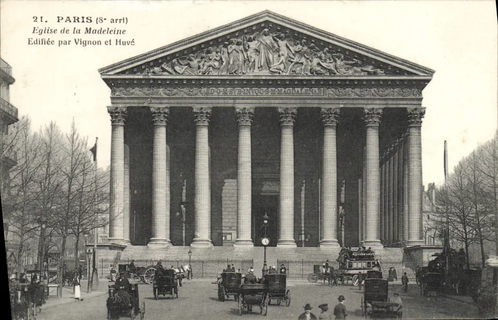 Paris (8º arrondissement) — Igreja da Madeleine — Construída por Vignon e Huvé - Frente
