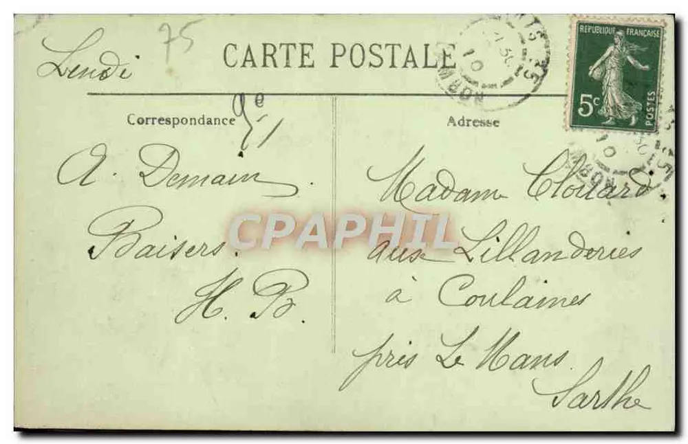 Paris (IXe) — L'Église de la Trinité — LL, n° 213 - Verso