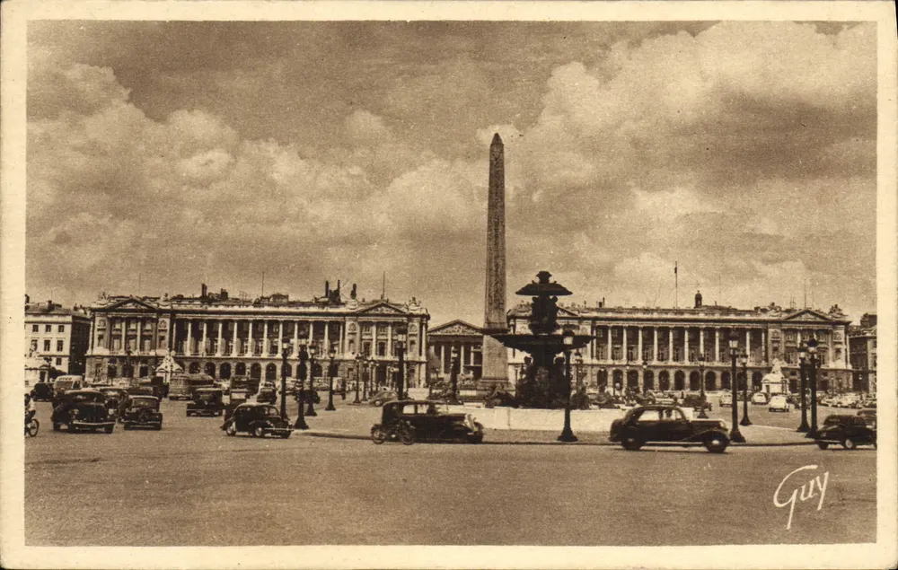 Place de la Concorde — Obélisque de Louxor — Hôtel Crillon und Ministerium für Marine — Verlag André Leconte « Guy » - Vorderseite