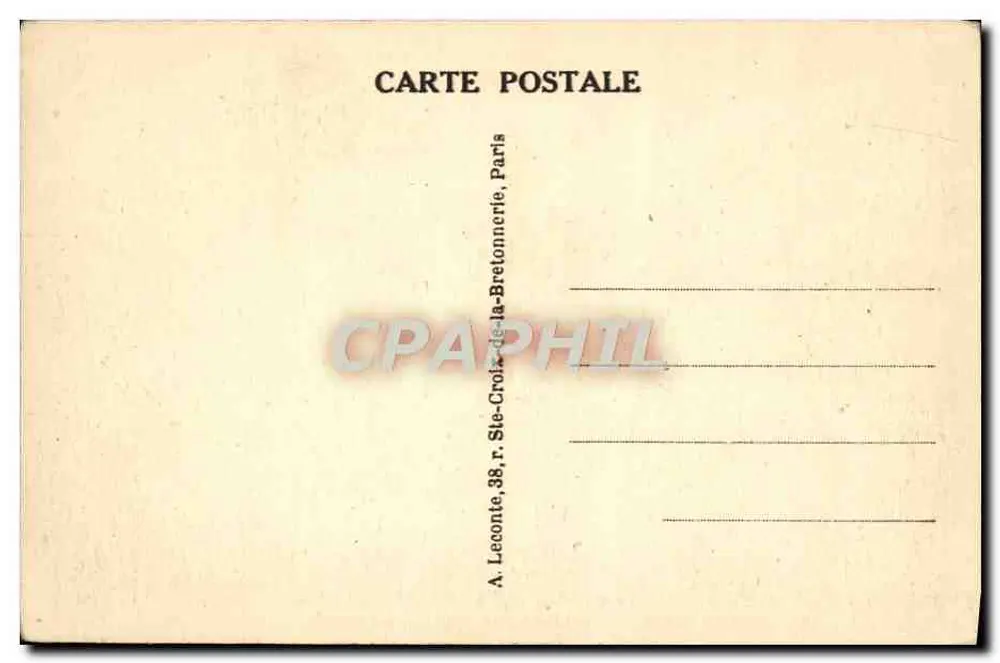 Paris — O Rond-Point dos Campos-Élisée — A. Leconte, 38, r. Ste-Croix-de-la-Bretonnerie, Paris - Verso