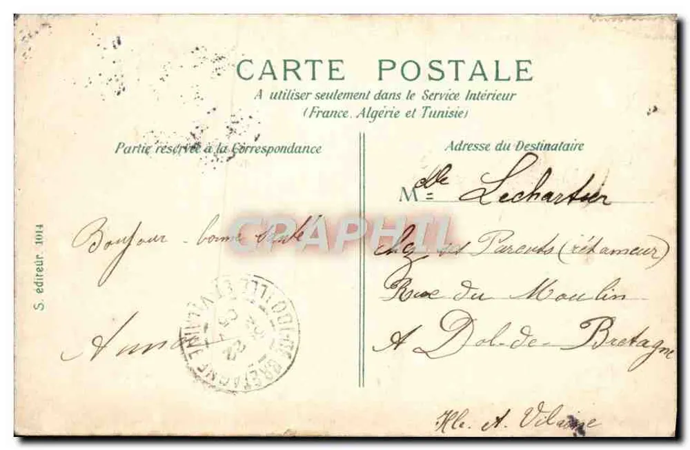 París - El Louvre y Monumento de Gambetta — S. editor, 1914 - Reverso