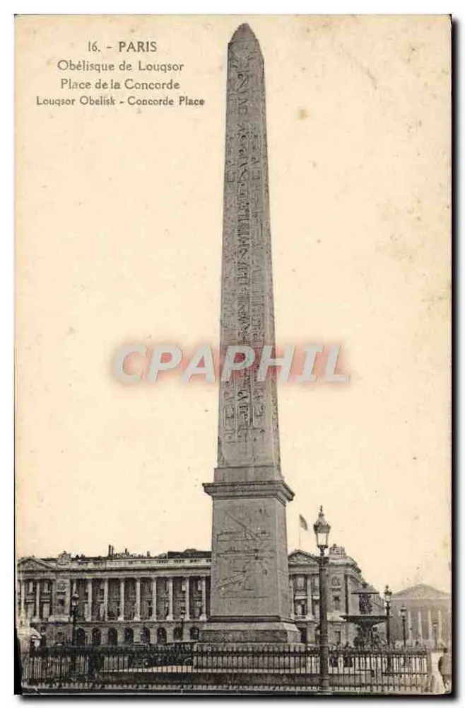Obelisk von Louqsor — Place de la Concorde — Phototypie Tabelle, Paris - Vorderseite