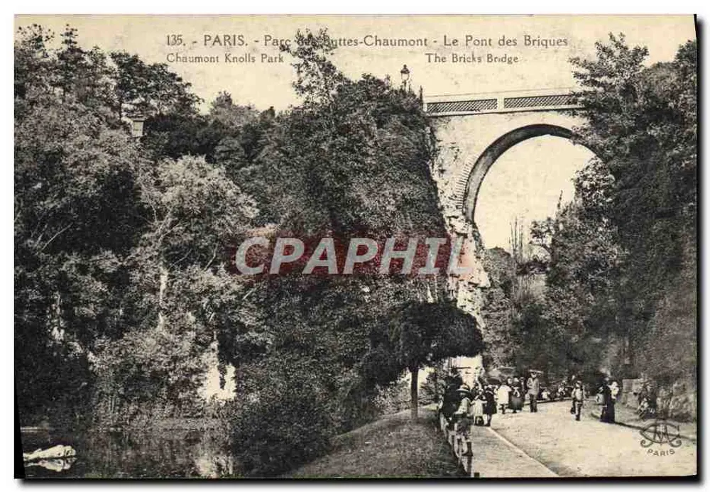 Paris - Parc des Buttes-Chaumont - Der Ziegelbrücke — Verleger L'Art Phot. Paris, Nr. 135 - Vorderseite