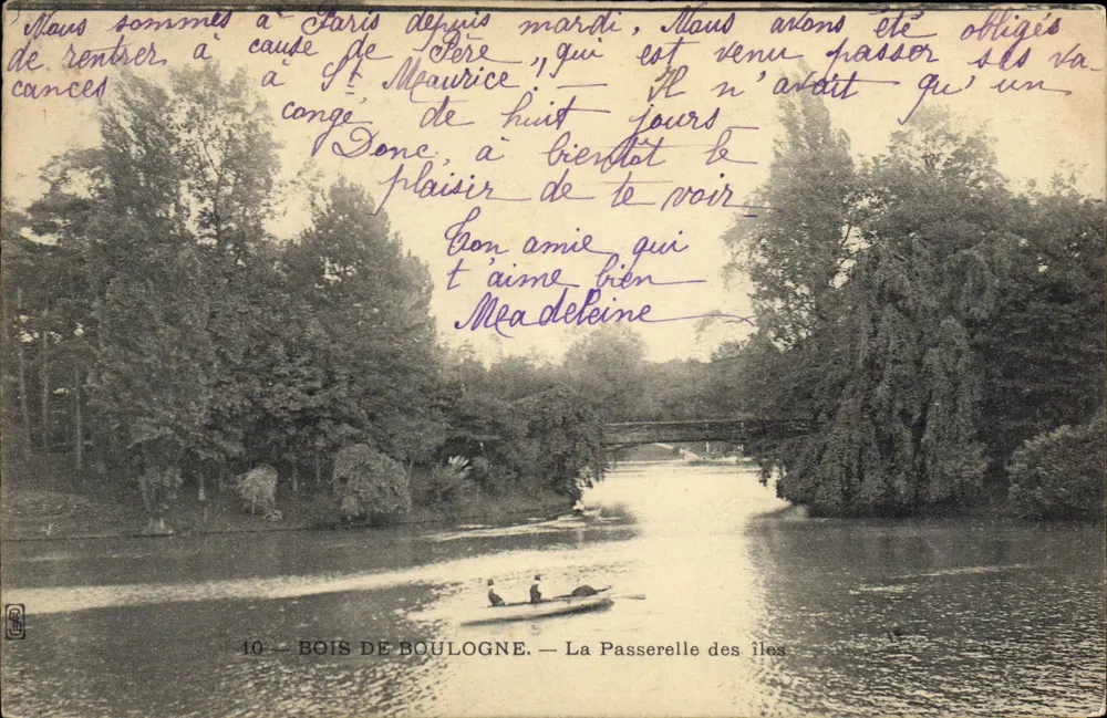 Bois de Boulogne — Die Brücke der Inseln — Verleger Ch. Chopin, Nr. 10 - Vorderseite