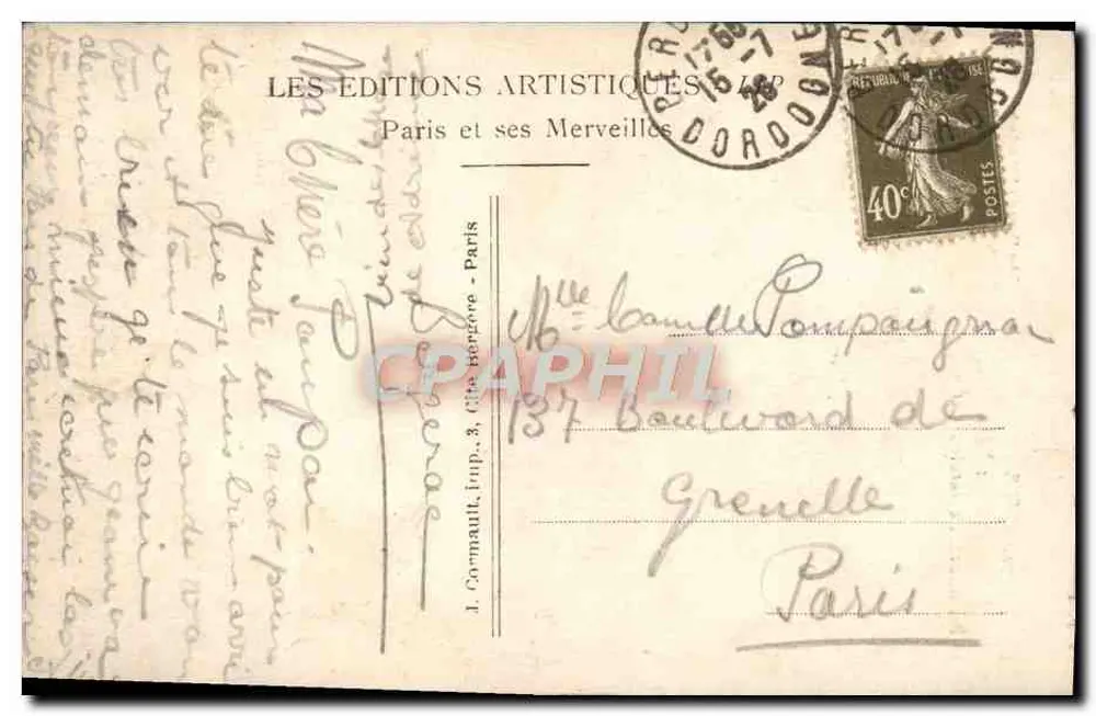 Der Dôme der Invaliden und die neuen Gärten — Paris — Artistische Editionen LIP n°72 - Rückseite