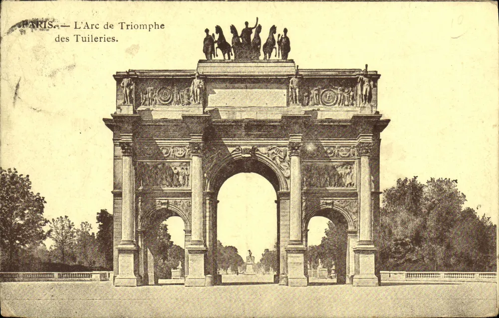 Parijs — Het Triomfboog van de Tuileries — onbekende uitgever, n° 10 - Voorkant