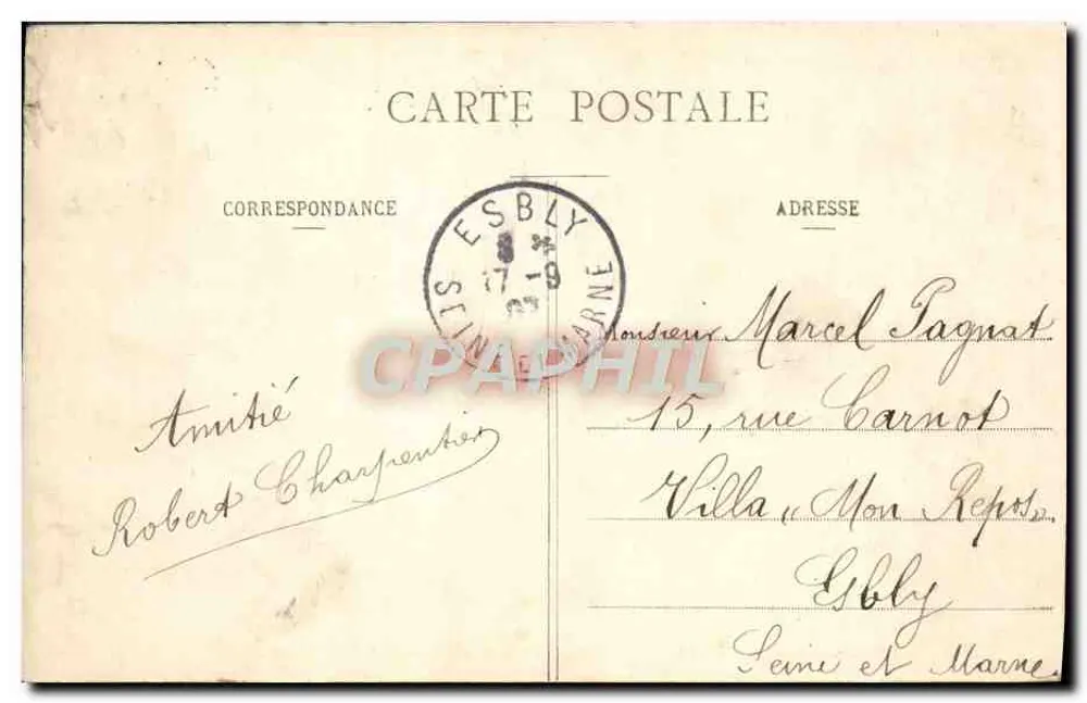 Paris - Bois de Boulogne - Boote am See — Robert, n°494 - Rückseite