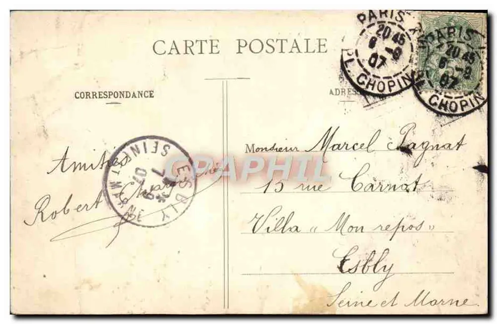 Bois de Boulogne - A Cascata — Paris — n°47 - Verso