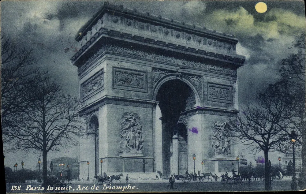 Paris à noite, Arco do Triunfo — Edição E. L., n° 138 - Frente