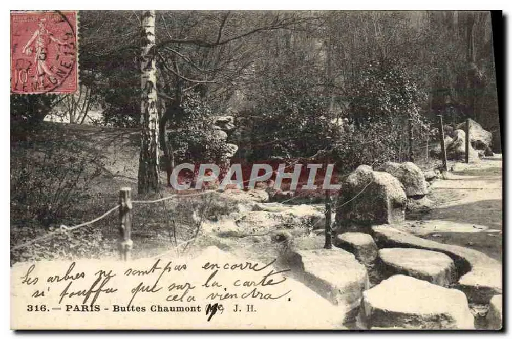 Buttes Chaumont — Paris — J.H. — n°316 - Frente