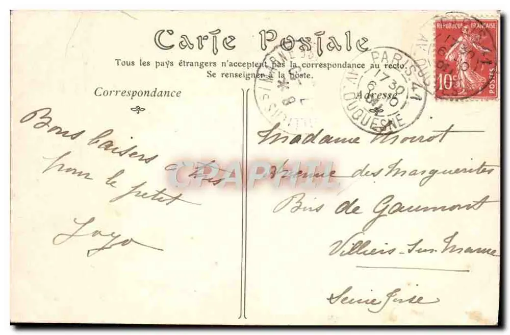 Paris — O Monumento Pasteur e o Hotel dos Invalidos — ND. Fot. n° 659 - Verso