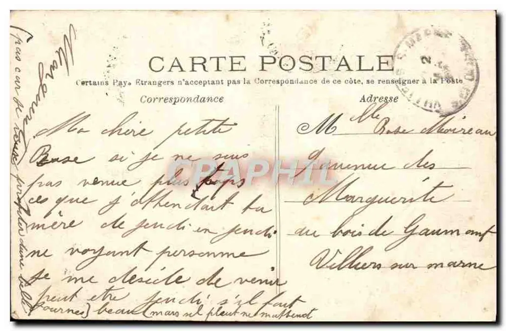 Buttes Chaumont — Um Site — J. H., n° 184 - Verso