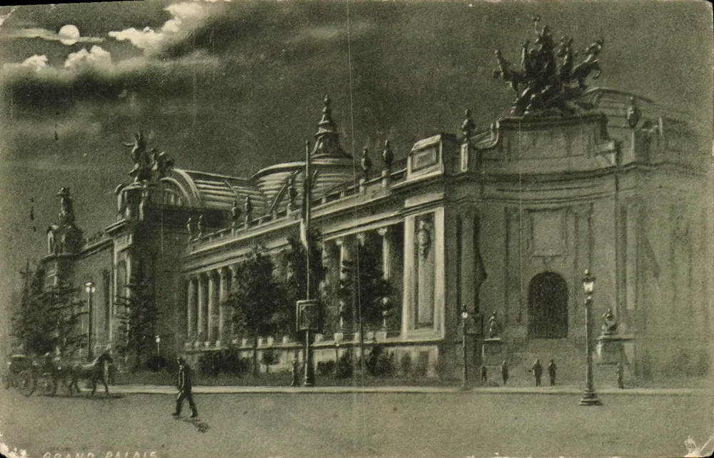 Grande Palácio — vista noturna — Raphael Tuck & Fils, Paris, série 617 - Frente
