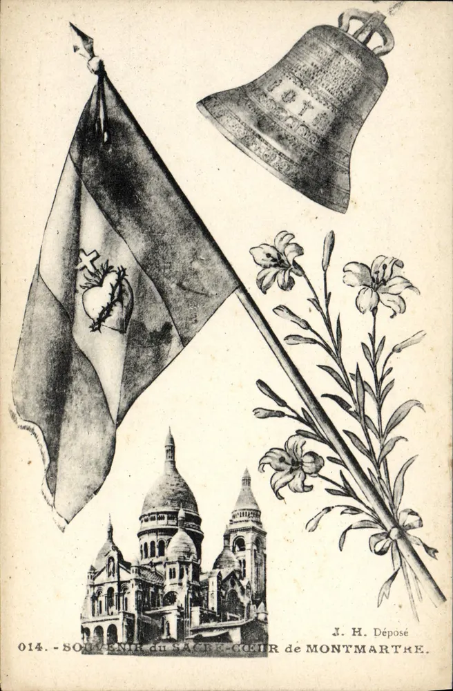 Sacré-Cœur von Montmartre — Erinnerung an den Sacré-Cœur von Montmartre — J. H. Déposé, n° 014 - Vorderseite