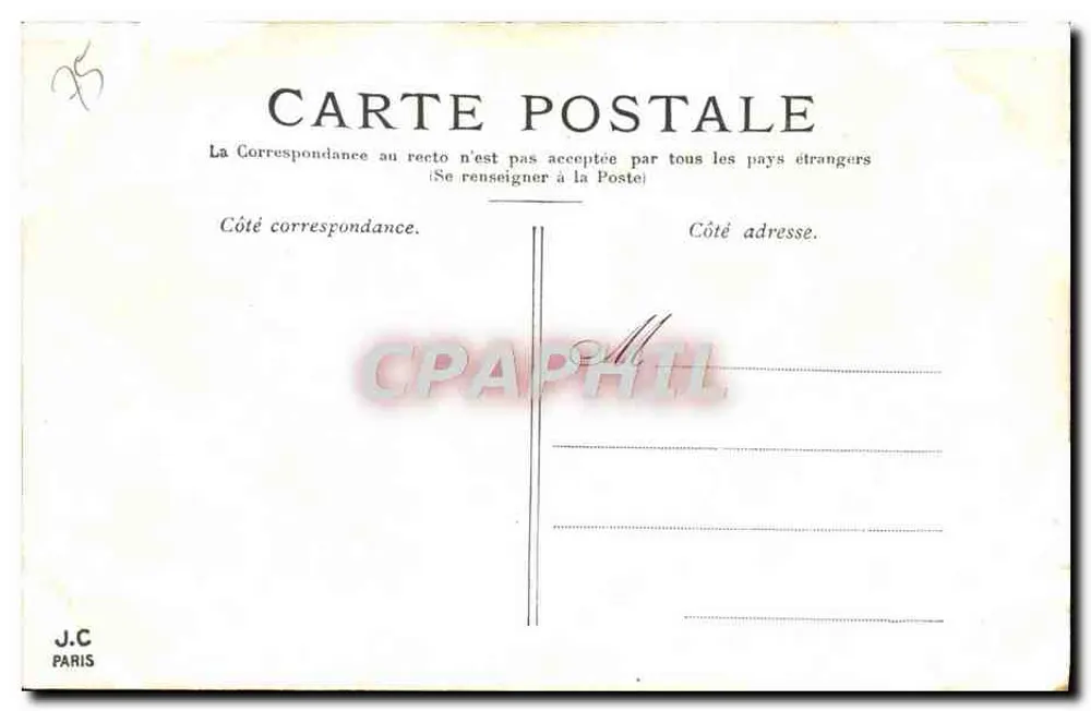 Paris — A Cour do Carroncel — J.C. Paris - Verso
