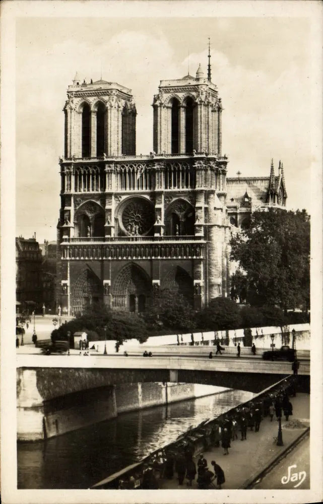Notre-Dame de Paris — Ansicht mit dem Doppelbrücke — Verlag San - Vorderseite