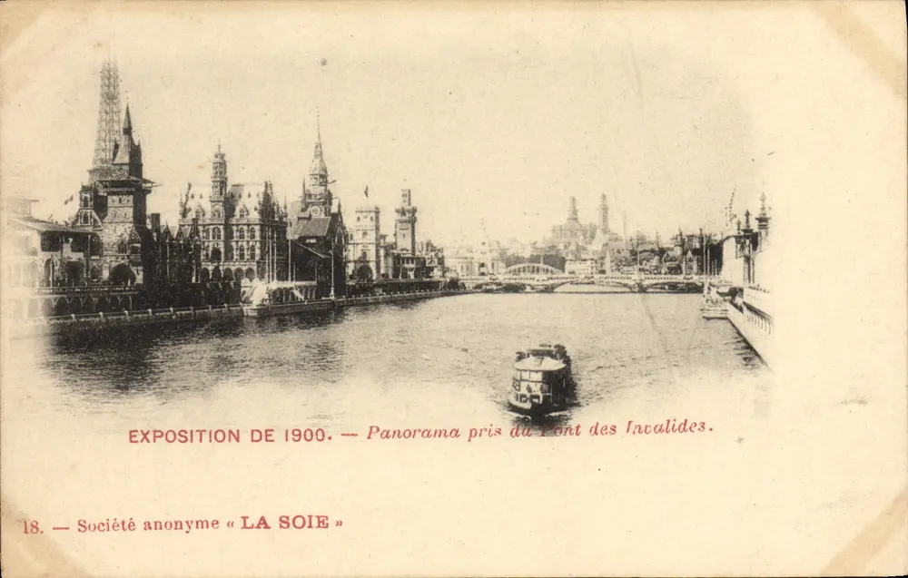 Ausstellung von 1900 — Panorama vom Pont des Invalides — Gesellschaft « LA SOIE » - Vorderseite